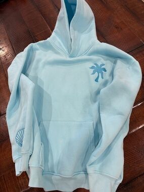 Pink Palm Puff Hoodie Size L